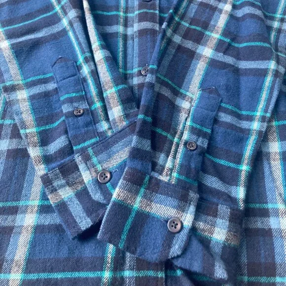 Long-Sleeve Flannel Pocket Shirt for Boys, blue plaid, XL (14-16) - Picture 3 of 4